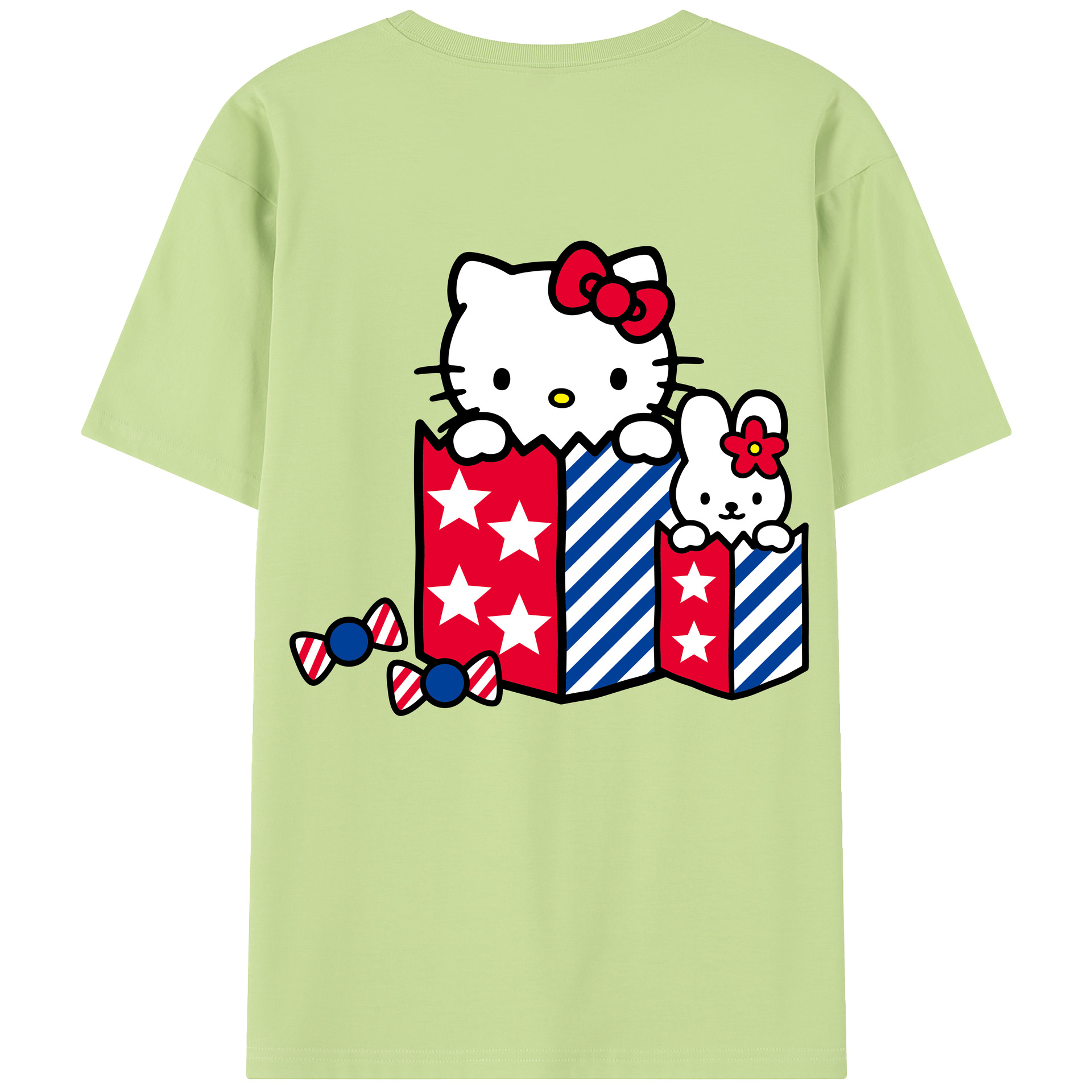 （画像用） Hello Kitty ハローキティ 綿100％半袖Tシャツ（背面プリント）